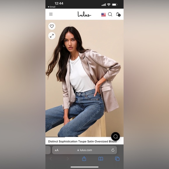 Lulu's Taupe Satin Oversized Blazer - NWT, very oversized - Picture 2 of 9